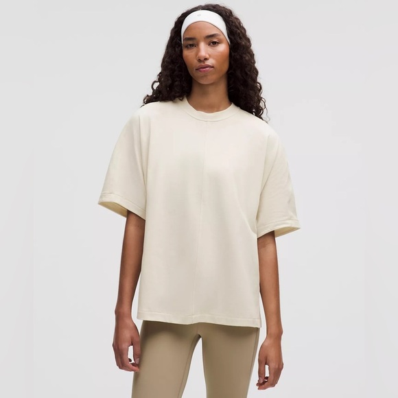 Lululemon Cotton Jersey Oversized Dolman Tee Stitch Detail, Size XXS - Picture 1 of 8